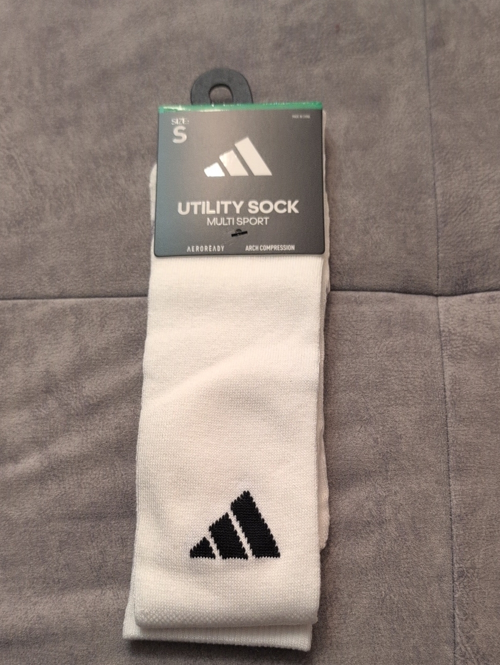 adidas White Athletic Utility Socks with Black Logo